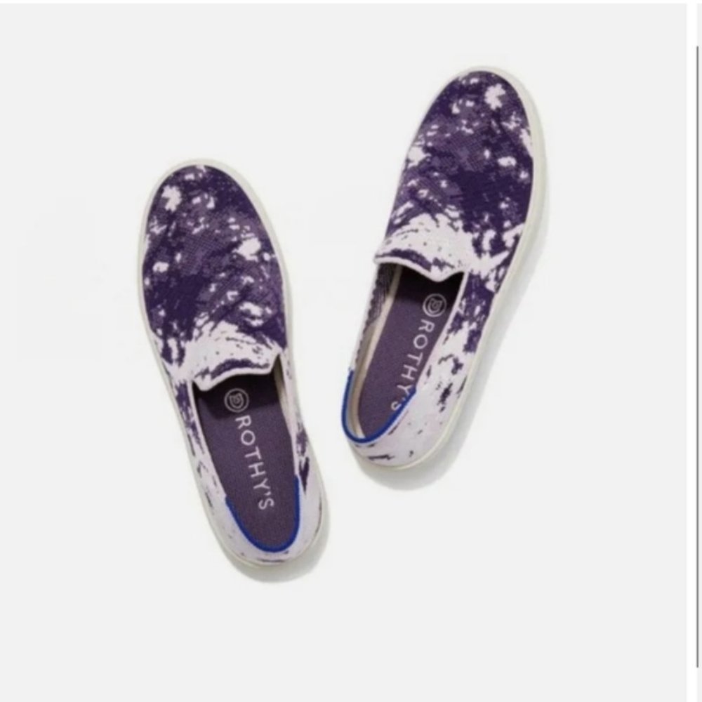 Rothy's Purple and White Loafers